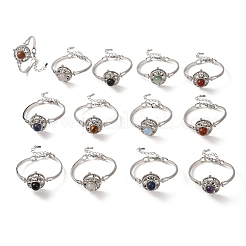 Rotating Sun Natural & Synthetic Gemstone Link Bracelets&nbsp;GG-CBA0251-11P