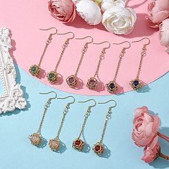 Natural Mixed Gemstone Dangle Earrings&nbsp;EJEW-JE05660-01