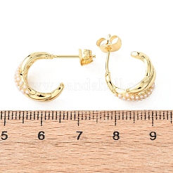 Brass C-Shaped Stud Earrings&nbsp;EJEW-A152-01G