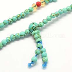 3-Loop Wrap Buddha Meditation Yellow Jade Beaded Bracelets&nbsp;BJEW-R040-5mm-08