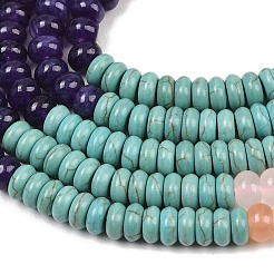 Natural Quartz & Dyed White Jade & Rose Quartz & Yellow Aventurine & Synthetic Turquois Beads Strands&nbsp;G-Z135-C07