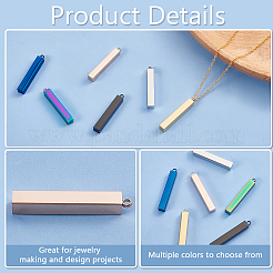 12Pcs 6 Colors 304 Stainless Steel Pendants&nbsp;STAS-BC0003-86