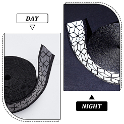 10M Flat Reflective Polyester Grosgrain Ribbon&nbsp;OCOR-BC0006-19B