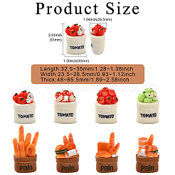8Pcs 8 Styles Resin Simulation Food&nbsp;DJEW-CJ0001-08