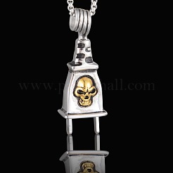 Halloween Skull Plug 304 Stainless Steel Pendant Necklaces&nbsp;FS-WG2C8C2-03