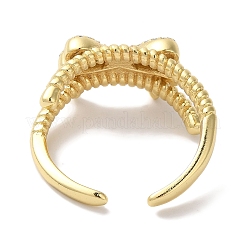 Bowknot Brass Micro Pave Clear Cubic Zirconia Open Cuff Rings for Women&nbsp;LS-RJEW-C098-02G
