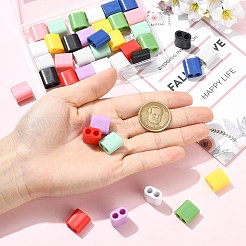 40Pcs 10 Colors ABS Plastic Slide Charms&nbsp;MACR-CJ0002-47