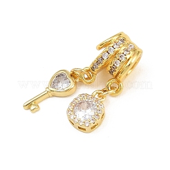 Brass Micro Pave Clear Cubic Zirconia Pendants&nbsp;CU-CBAD306-09G