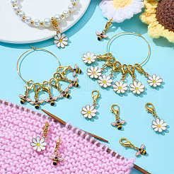 10Pcs 2 Style Alloy Enamel Pendant Locking Stitch Markers&nbsp;HJEW-HY00117