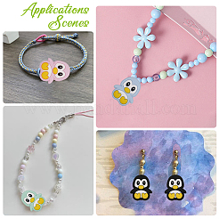 10Pcs 5 Colors Penguin Food Grade Eco-Friendly Silicone Focal Beads&nbsp;SIL-GO0001-13