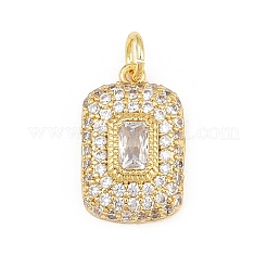 Brass Micro Pave Cubic Zirconia Pendantss&nbsp;CU-CBAAB9C-02G