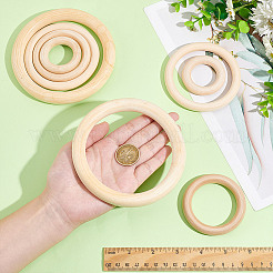 8Pcs 4 Styles Unfinished Wood Rings&nbsp;WOOD-GA0001-69