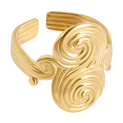 Wave Texture 304 Stainless Steel Open Cuff Rings&nbsp;XG7787-2