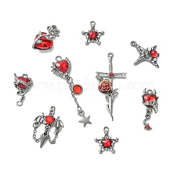 16Pcs 8 Styles Alloy & Resin Rhinestone Pendants&nbsp;FIND-CJ0005-96
