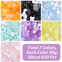 210G 7 Colors Transparent & Opaque Acrylic Beads&nbsp;TACR-PA0001-29
