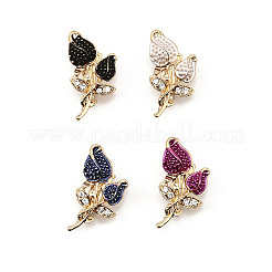 12Pcs 4 Colors Rose Shape Enamel Pins&nbsp;JEWB-A033-07G