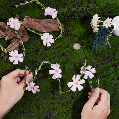 Flower Polyester with Iron wire Upper Arm Cuff Bangles for Women&nbsp;AJEW-GF0014-08A