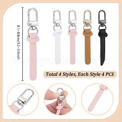 16Pcs 4 Style Imitation Leather Zipper Pull Fixer Replacement for Tab Luggage Purse Repair Accessories&nbsp;HJEW-PH02333