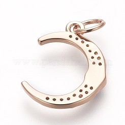 Brass Micro Pave Cubic Zirconia Pendants&nbsp;KK-P156-18RG-NR