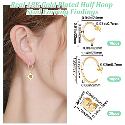 20Pcs 2 Style Brass Ring Stud Earring Findings&nbsp;KK-BBC0012-81