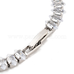 Brass Pave Clear Cubic Zirconia Horse Eye Link Bracelets&nbsp;BJEW-YWC0002-03B-P