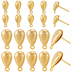 Teardrop Brass Stud Earring Findings&nbsp;KK-CN0003-41