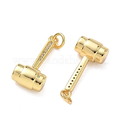 Brass Micro Pave Clear Cubic Zirconia Pendants&nbsp;KK-F930-26B-G