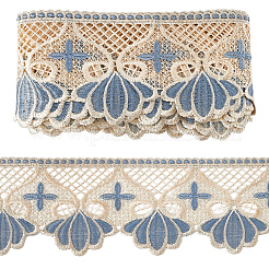 5Yards Polyester Wavy Lace Trim Ribbon&nbsp;SRIB-GF0001-44C
