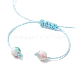 4Pcs Adjustable Synthetic Ocean White Jade & Turquoise Beads Braided Bead Bracelets&nbsp;BJEW-JB11297