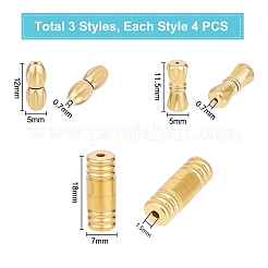 12Pcs 3 Styles 304 Stainless Steel Screw Clasps Sets&nbsp;STAS-UN0050-11