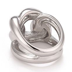 Non-Tarnish 304 Stainless Steel Twist Oval Chunky Ring&nbsp;RJEW-B040-15P
