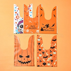 50Pcs 5 Styles Rabbit Shaped Halloween Candy Plastic Bags&nbsp;ABAG-FS0001-08B