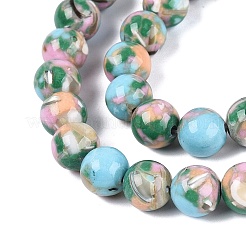 Assembled Synthetic Turquoise and Trochus Shell Beads Strands&nbsp;G-N369-02D-03