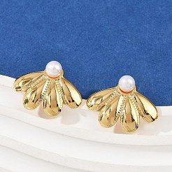 304 Stainless Steel ABS Plastic Pearl Stud Earrings&nbsp;LS-STAS-D368-01D-G