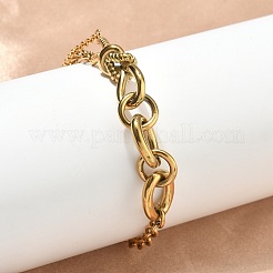 304 Stainless Steel Oval Link Bracelets&nbsp;BJEW-F533-02C-G