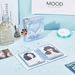 2 Books 2 Colors 3 Inch PVC Mini Love Heart Hollow Photocard Holder Book&nbsp;AJEW-CP0005-36