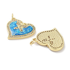 Brass Micro Pave Clear Cubic Zirconia Pendants&nbsp;KK-L213-006G