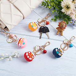 4Pcs 4 Colors Alloy Enamel Keychains&nbsp;KEYC-OC0001-36