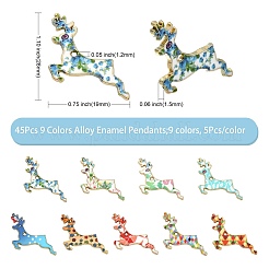45Pcs 9 Colors Alloy Enamel Pendants&nbsp;ENAM-CJ0002-42