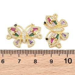 Brass Pave Colorful Cubic Zirconia Connector Charms&nbsp;CU-CBA908F-04G-07