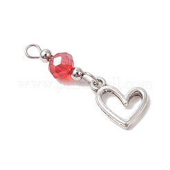 18Pcs 6 Colors Alloy & Glass Pendants&nbsp;PALLOY-JF05118