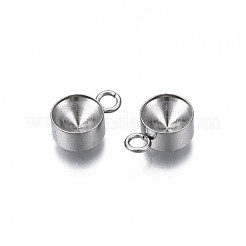 Non-Tarnish 201 Stainless Steel Pendant Rhinestone Settings&nbsp;STAS-S057-44E-P