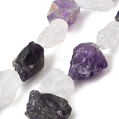 Natural Quartz Crystal and Amethyst Beads Strands&nbsp;G-S386-C14