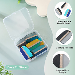 10Pcs 5 Colors Resin & Wood Pendants&nbsp;RESI-TA0004-53