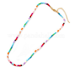 Summer Colorful Round Glass Seed Beaded Necklaces for Women and Girls&nbsp;ZR3315