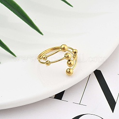 Ion Plating(IP) 304 Stainless Steel Cuff Rings&nbsp;RJEW-P131-01G