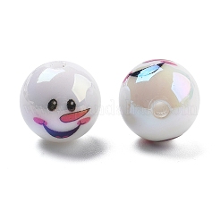 Christmas Theme UV Plating Acrylic Beads&nbsp;OACR-M022-08C