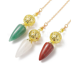 Mixed Gemstone Dowsing Pendulum Big Pendants&nbsp;G-H281-42G