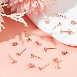 5Pairs 925 Sterling Silver Ear Stud Findings&nbsp;FIND-GO0002-66RG