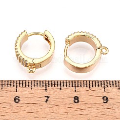 Brass Micro Pave Cubic Zirconia Hoop Earring Finding&nbsp;KK-N261-50G